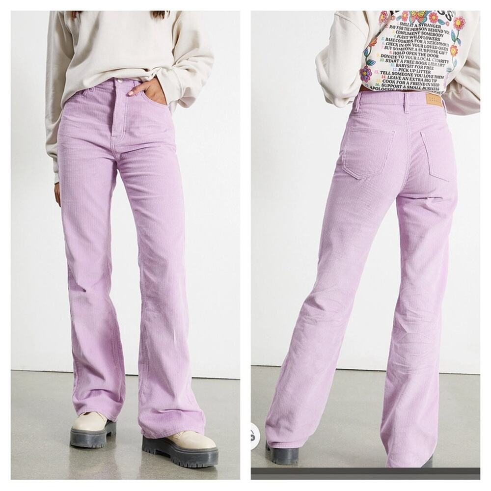 Pacsun Lilac corduroy high waist flare jeans